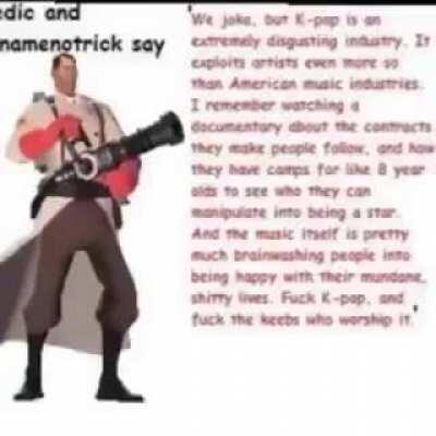 Like it or not, medic spitting straight fax