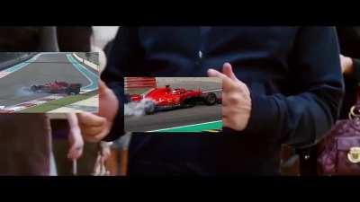 Vettel on his way to the Aston Martin garage