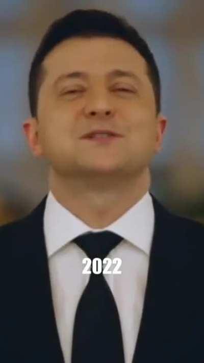 Zelenskyi in New Year greeting 2022 vs 2023