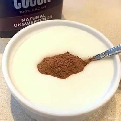 Dip cocoa powder in milk