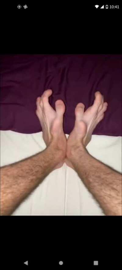 This man's feet. Evolution is upon us all lol