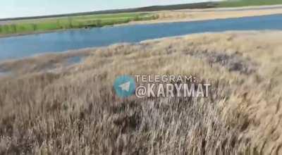 Kherson fishermen are trying to shoot down a russian drone with fish. The fish's throw was accurate, but the drone unfortunately managed to stay in the air. 