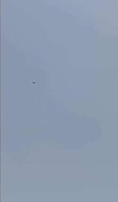 Houthi Qasef-2K drone being hunted out of the skies by RSAF F-15 Eagle