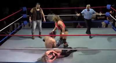 Georgia Cobb (striking resemblance to Jordynne Grace) inverted atomic drop to Rusty Iron (striking resemblance to Gia Miller)