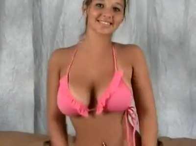 Pink bikini and lots of bouncing