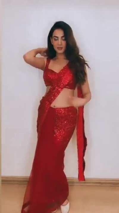 Sonal Chauhan , red saree