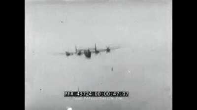 FW 190 making a head on attack on a B24 Liberator (WWII, 1944).