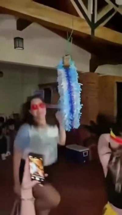 Pinata? Check, Girl with baton and blindfold on? Check. Time to take a selfie then