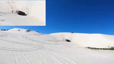 Jeep rolls down a sand dune - Cape Town - 3 April 2021