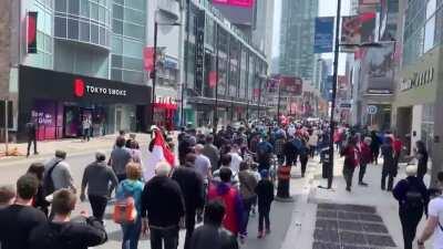 Anti-lockdown protest at Toronto today