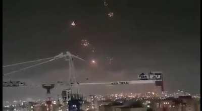 Another video with rockets from Gaza being intercepted by the Iron Dome yesterday night