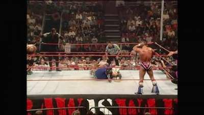 Steve Austin, Undertaker and Dude Love vs. Bret Hart, Owen Hart and Davey Boy Smith-Flag Match (Raw, July 21, 1997)