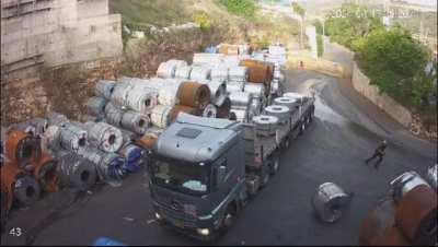 Worker gets flattened and killed by a steel coil in Israel.