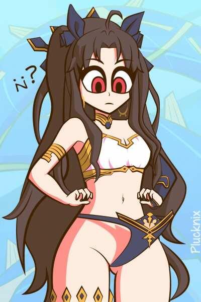 Ishtar, Panty tease, by plucknix