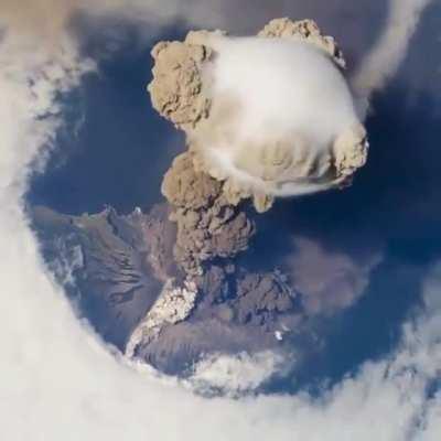 Volcano eruption shot from space by NASA