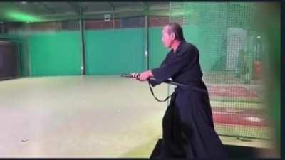 Samurai Master handles Fastball with Katana