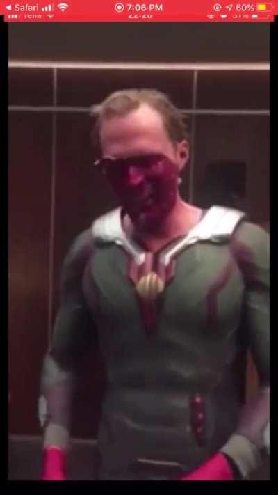 Here’s Vision taking off his make up after a long day :).