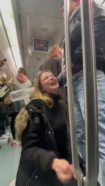 Blowjob in a subway