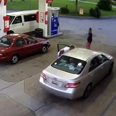 Woman shoots man after getting punched at the gas station