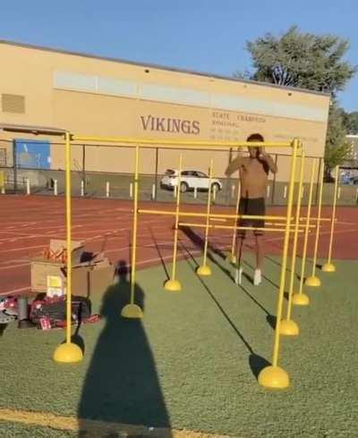 The way he jumps those hurdles