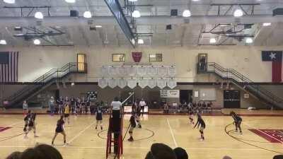 Near miss on the volleyball court.