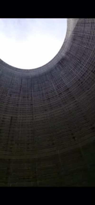 Sound from inside nuclear power plant cooling tower