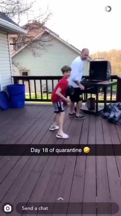 Annoying dad while he’s trying to grill