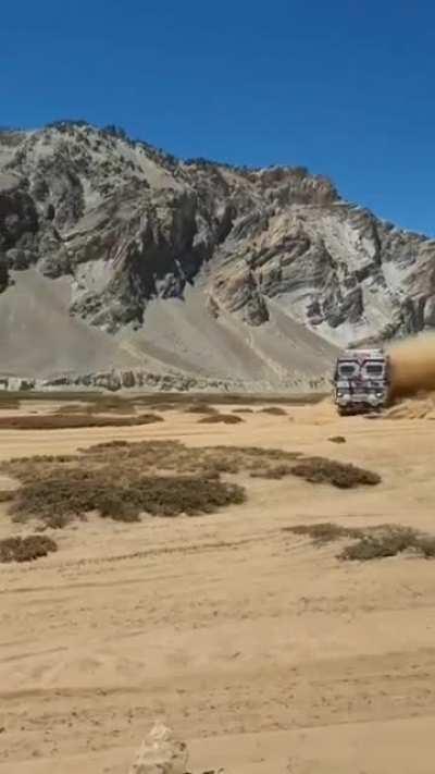 Indian trucks in Himalayan mountains