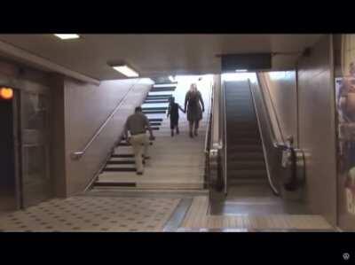 piano staircase to get people choose stairs over escalator