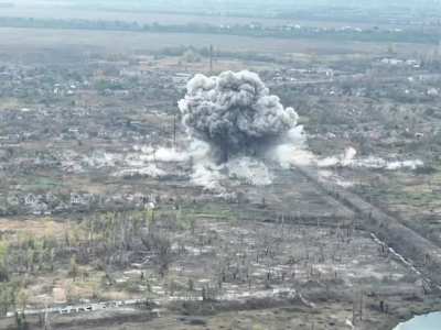 FAB-3000 glide bomb strike in Vovchansk in October 2024