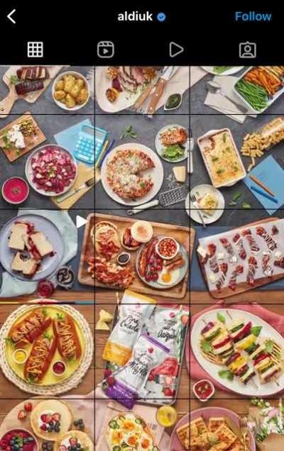 Aldis Instagram makes it look like there’s a never ending table of food