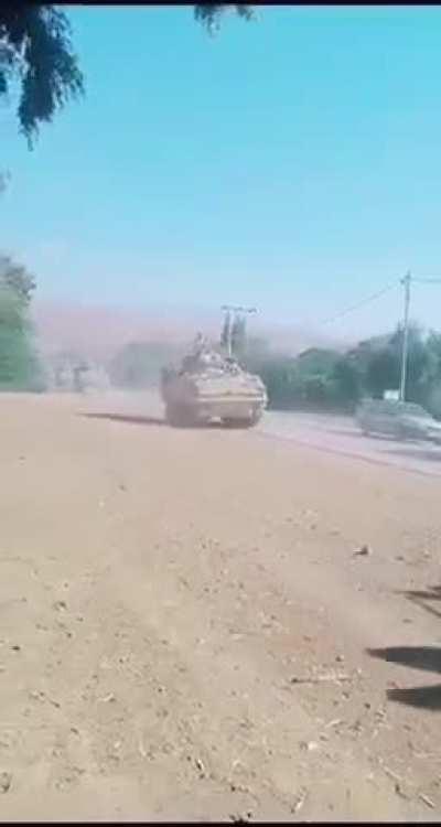 Jordanian military arrived at the Israeli-Jordanian border with APCs