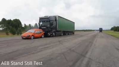 18 wheeled semi braking system test