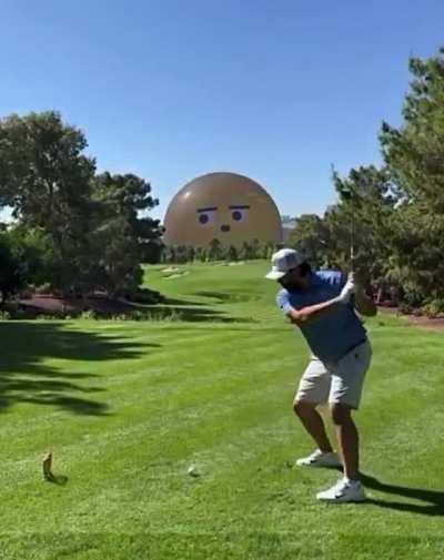 They actually have the Las Vegas Sphere reacting to golfers.