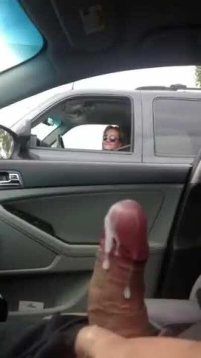 Man Cums In Front Of Stranger In Traffic