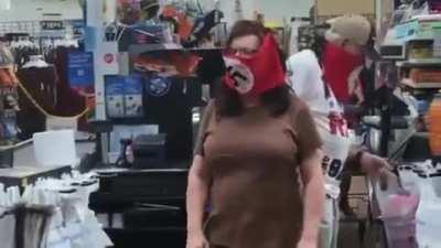 Trump Supporters Wearing A NAZI Facemask in Walmart