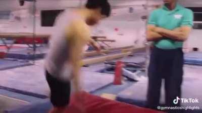 Narcoleptic gymnast