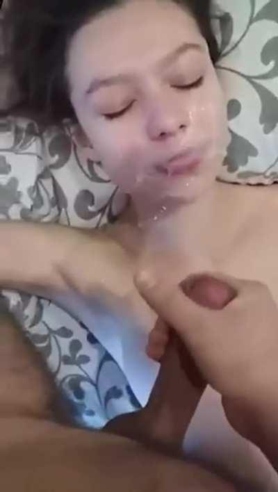 Cum In Mouth Cumshot Facial Milking Step-Daughter