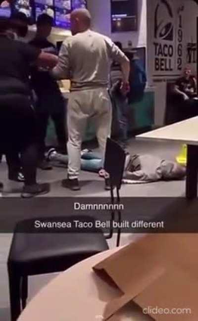 Man knocked out cold in Taco Bell as he's slammed to floor after swinging for worker