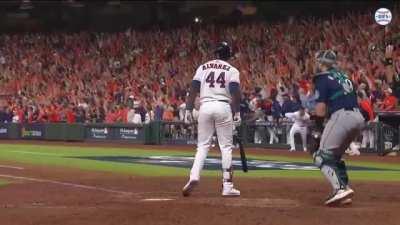 Yordan Alvarez walk-off bat toss.