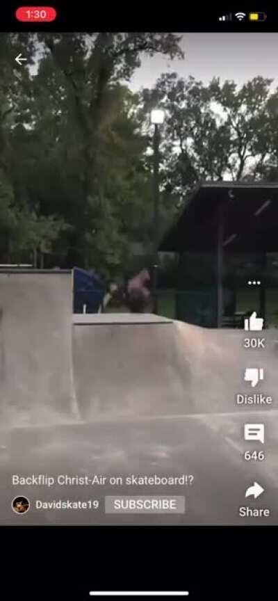 This kid landing a Christ Air Backflip...Skills like whoa