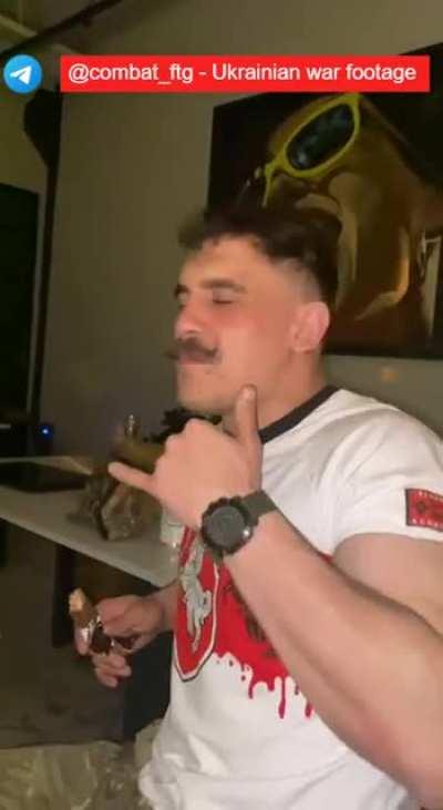 Belarusian Mustache is drunk after completing military mission