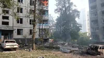 Aftermath of Russian airstrike on Kharkiv