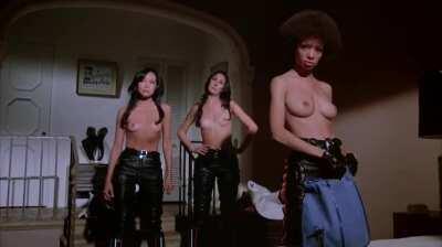 Marie O'Henry, Irene Tsu &amp;amp; Pamela Serpe (Briana Evigan's mom) in Three the Hard Way (1974)