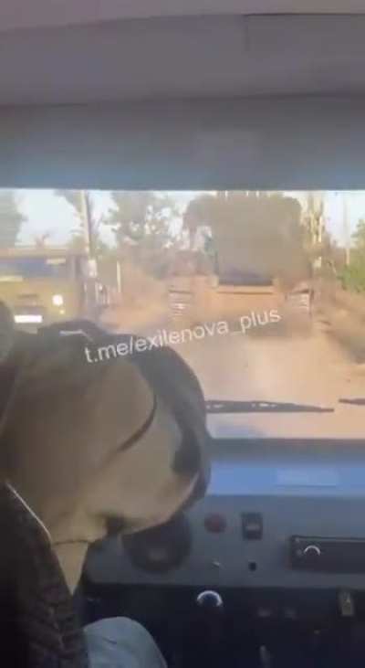 Russian troops on the way to the frontline get attacked