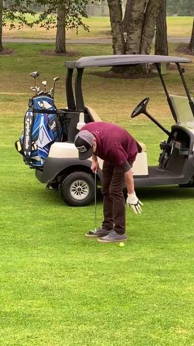 He refuses to go the range and insists to learn on the course. 🤦‍♂️