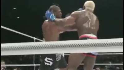 After getting pissed off about a yellow card Quinton Rampage Jackson Knocks out Kevin Randleman from the clinch