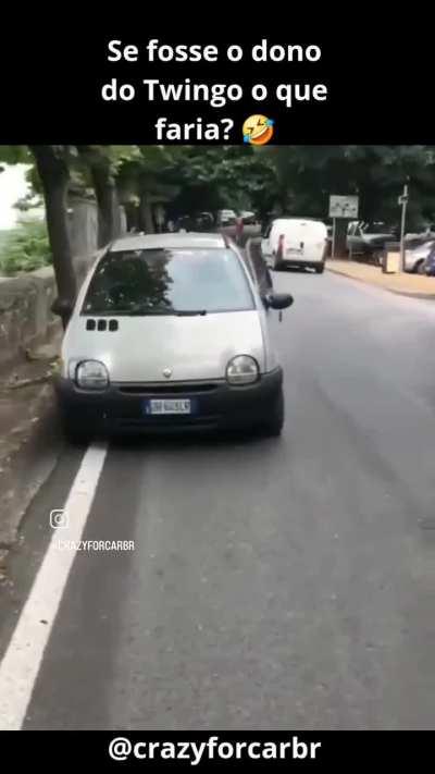 o dono da ferrari se ferrou, imagina só o preço pra pagar o twingo