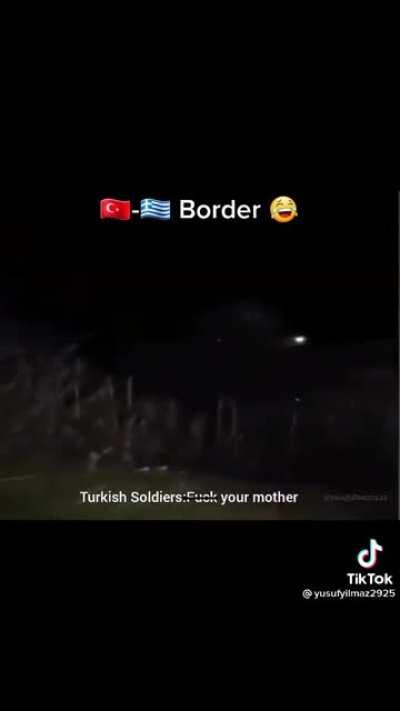 Friendly border banter.