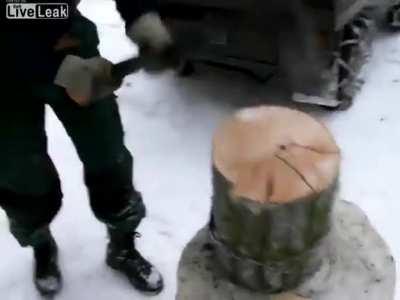 How to chop wood without messing around.